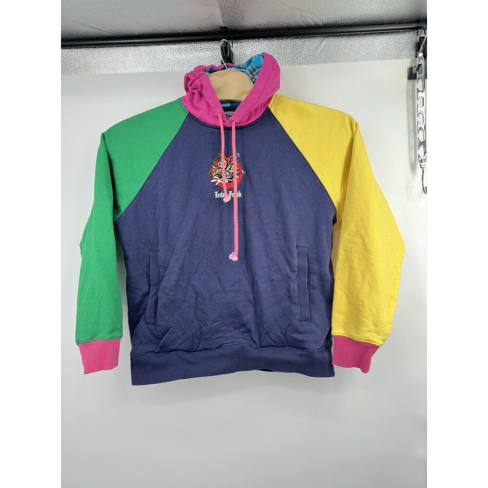 Teddy Fresh X Looney Tunes retro Embroidered Color Block Hoodie Sweatshirt XS